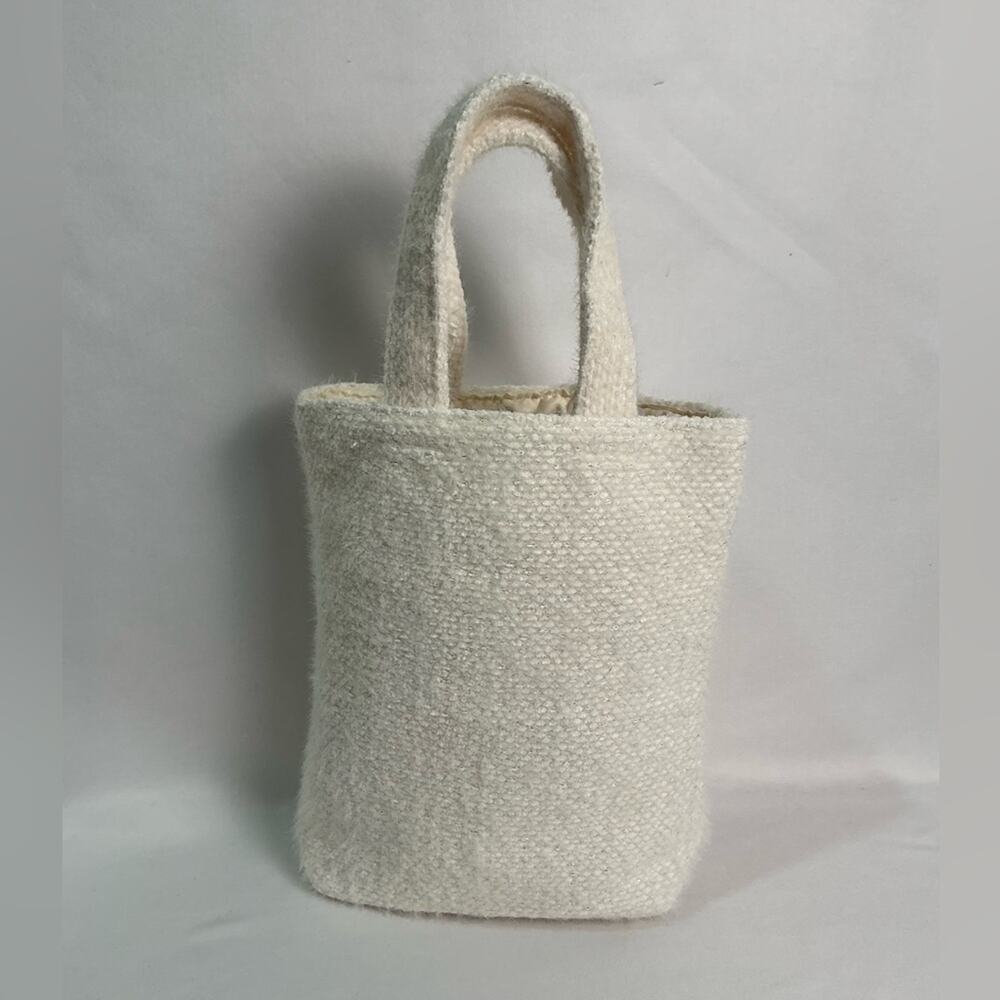 CHANEL Cream Textured mini Tote Bag with Gold Logo New - Picture 10 of 11